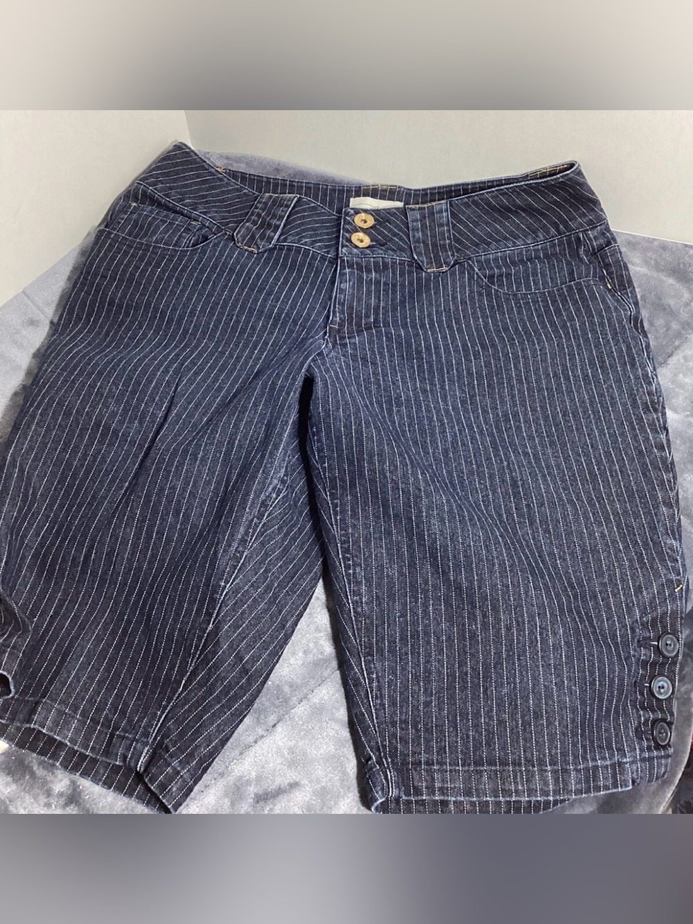 Venezia Striped Navy Women’s Bermuda Shorts